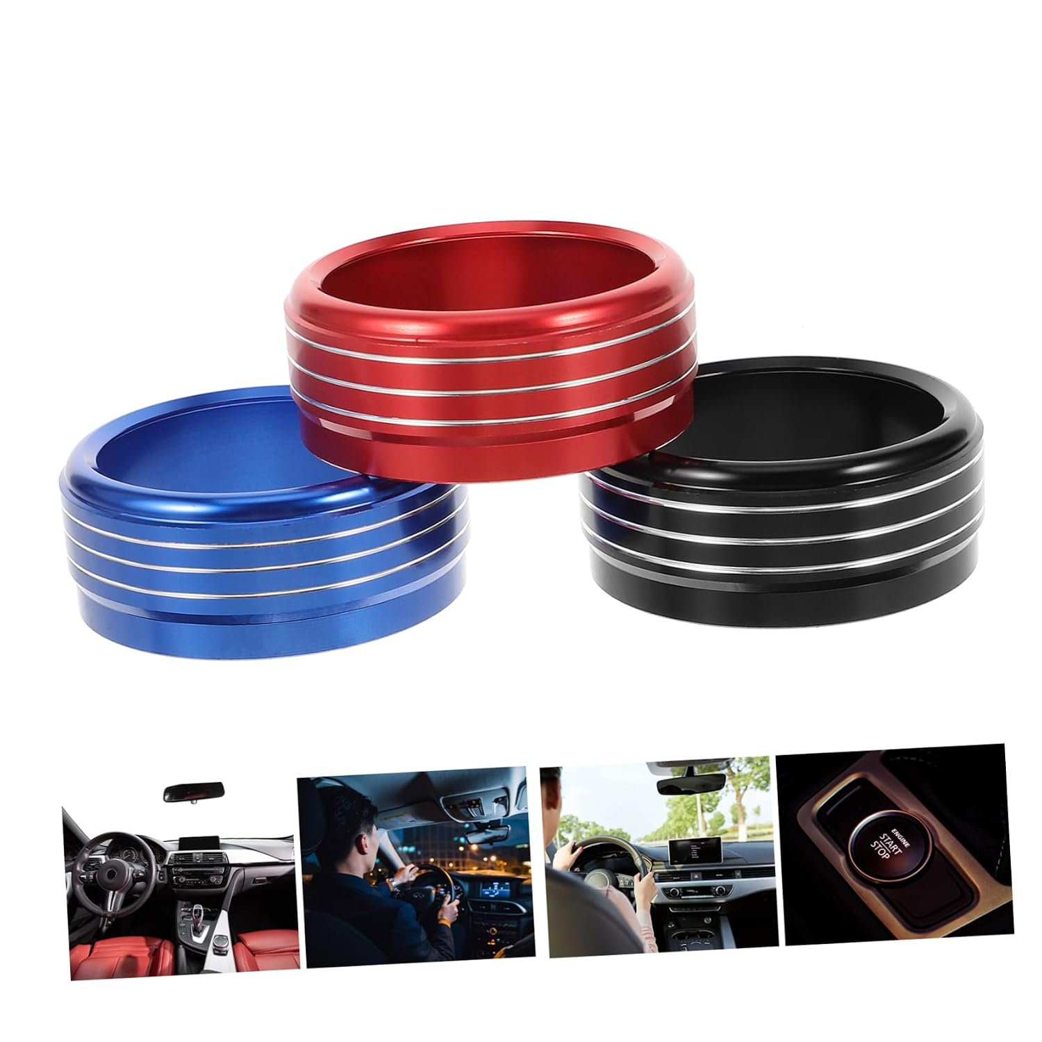 3pcs Air Conditioning Knob Cover Volume Control Trim for Stylish Accessory Easy to Interior Decor