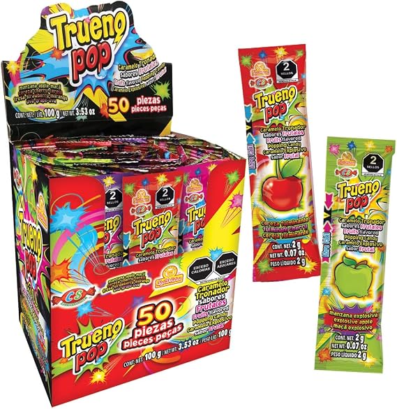 Trueno Pop 50 piezas, Caramelo Tronador Sabores Surtidos, Las Delicias ...