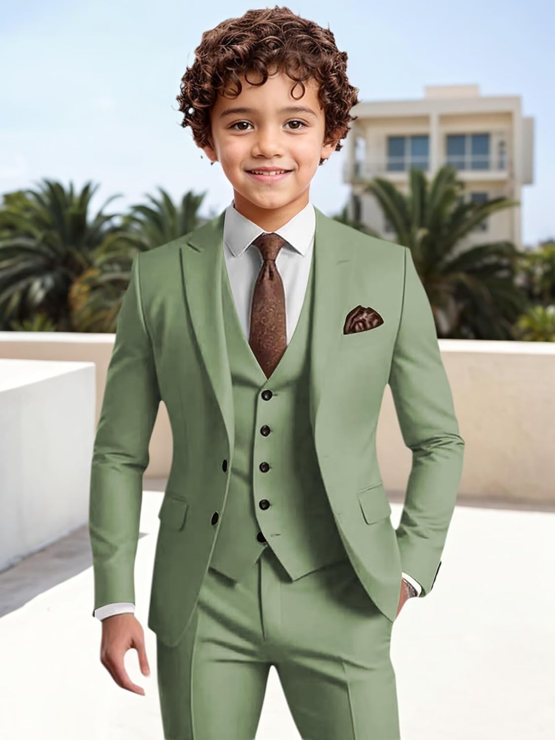 Boys Suit Slim Fit Formal Suits for Boys Ring Bearer Outfit Kids Tuxedos for Wedding Teen Boy Toddler Clothes