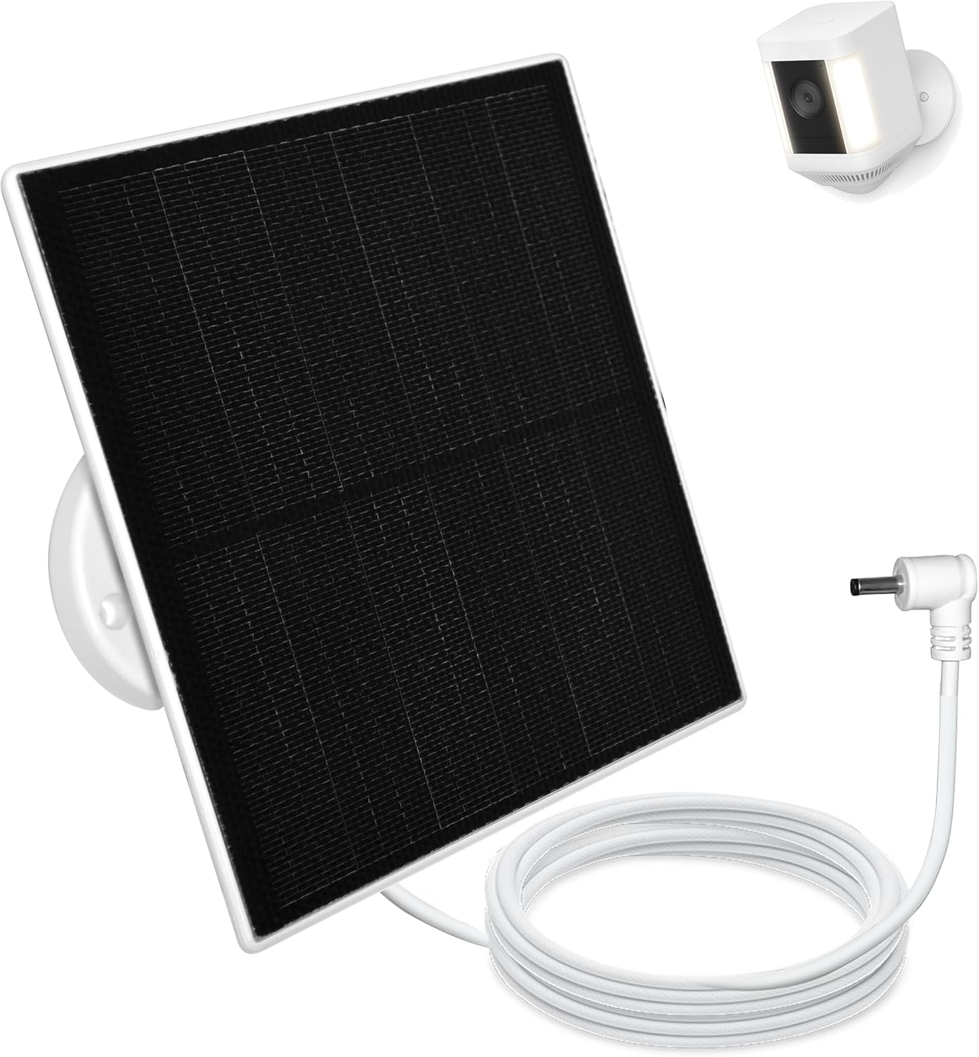 6W Solar Panel Charger for Ring Camera, Compatible With Stick Up Cam Battery, Spotlight Cam Battery, Not for Spotlight Plus/Pro, ETFE Panel 9.8 ft Cable IP65 DC3.5 mm Ports