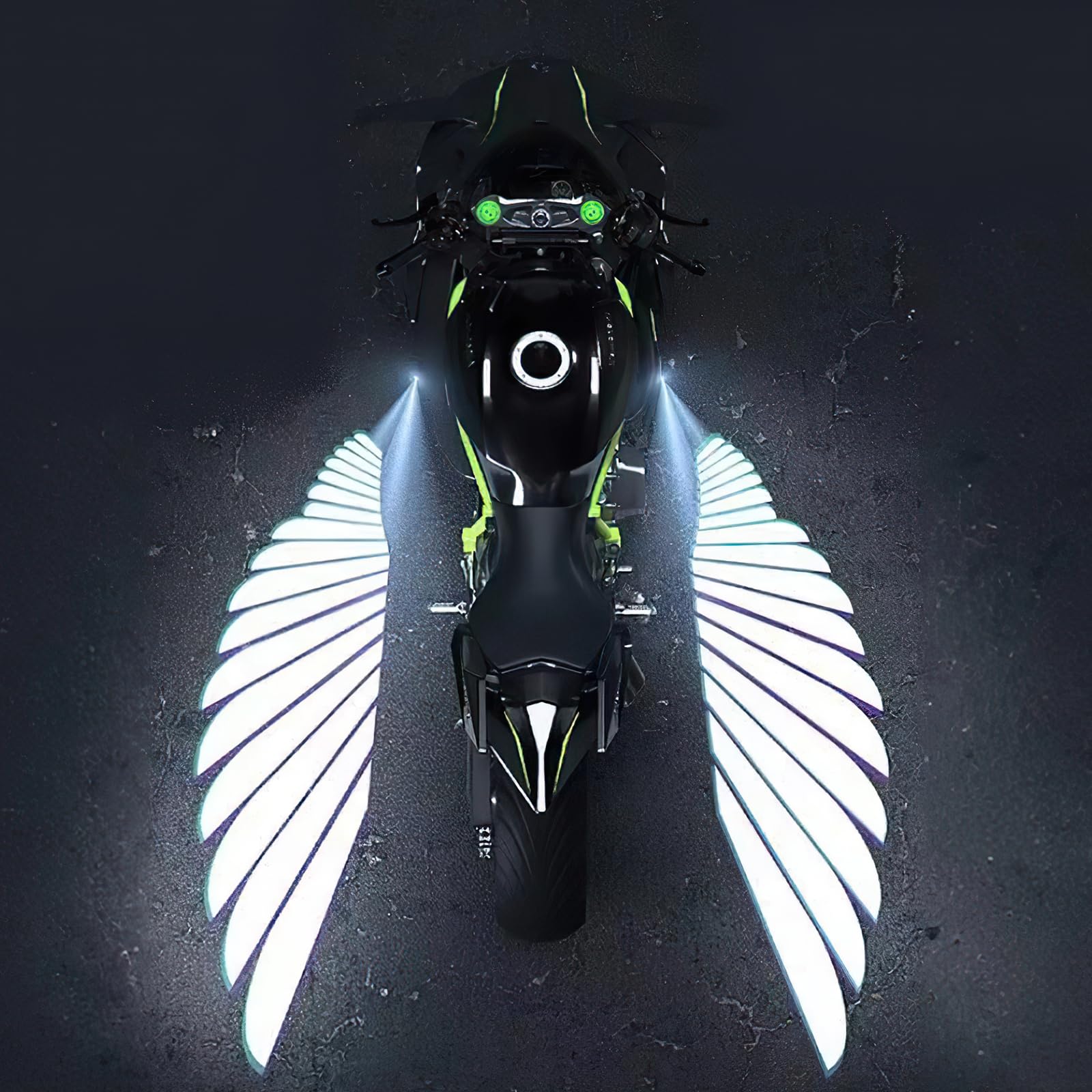 Amazon.co.jp: OBEST 天使の翼 バイク用 ランプ ライト エンジェル