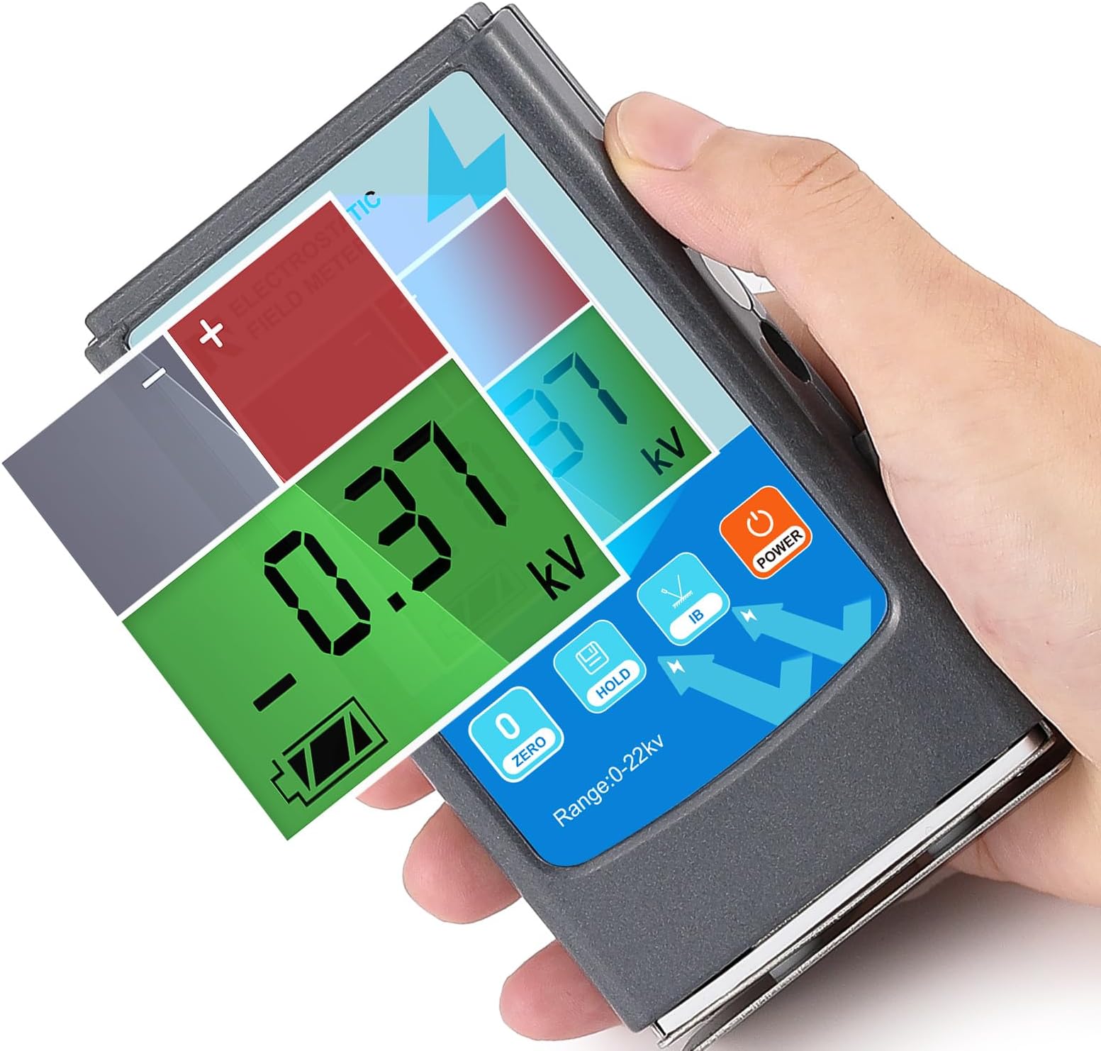 NEWTRY Hand-held Electrostatic Tester/Field Meter/Potentiometer Ion Balance Tester/Surface Resistance Meter/Static Electricity FMX003