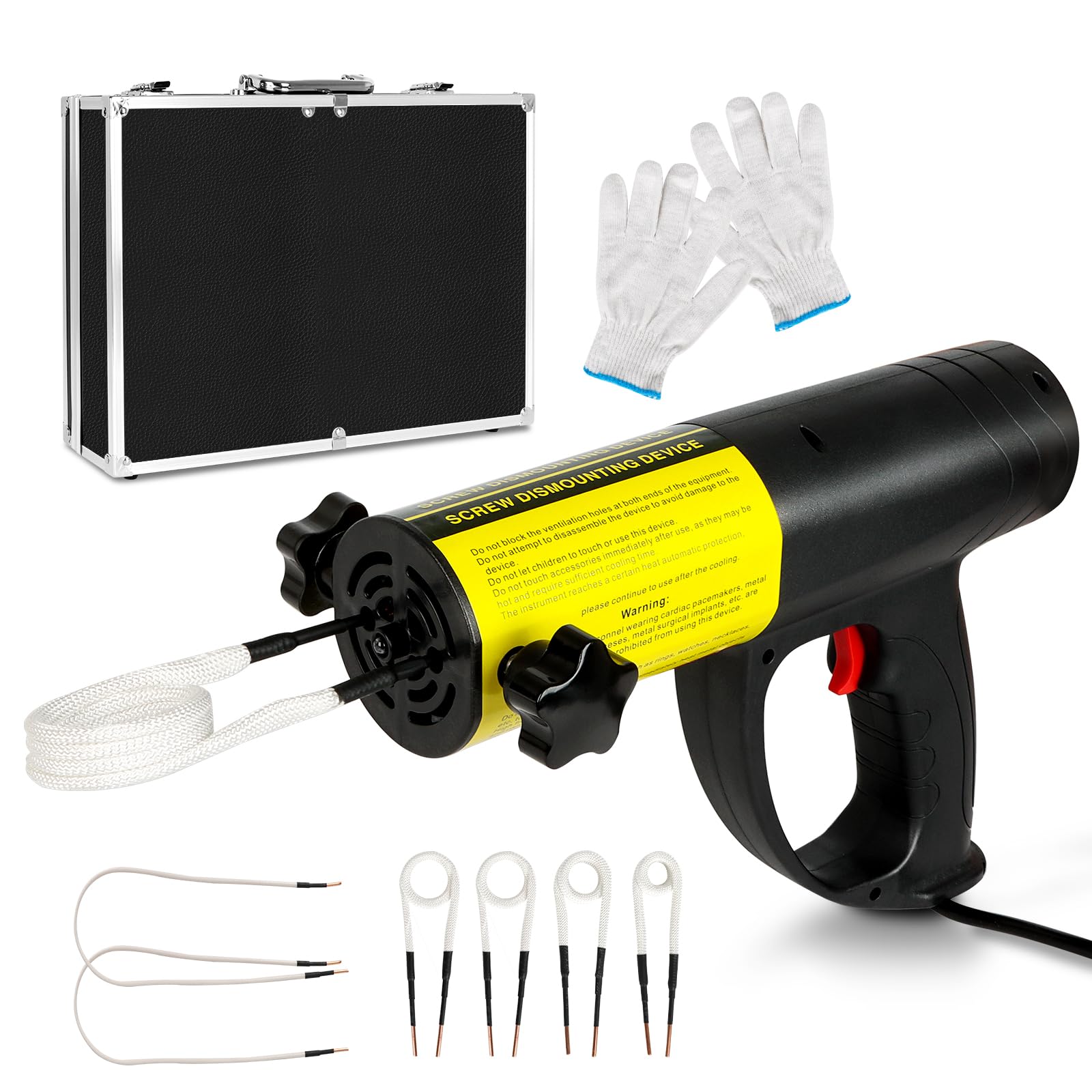 1500W Magnetic Induction Heater Kit - Handheld Heat Induction Machine, Electromagnetic Bolt Removal Tool, Handheld Rusty Screw Removal, Automotive Flameless Heater with 6 Coils
