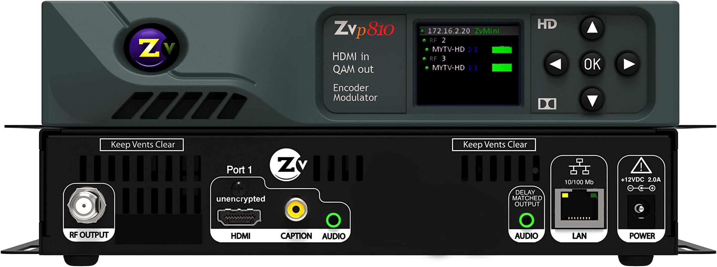 ZeeVee ZvPro810 HD Video Distribution QAM Modulator Over Coax 1080p