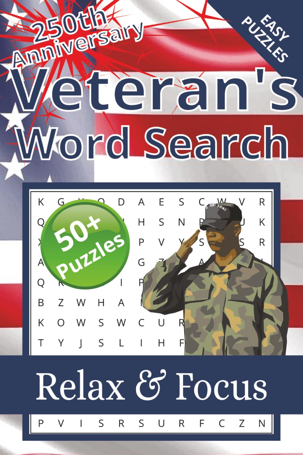Veterans Word Search Puzzle Book: 55 Military-Themed Puzzles Honoring American Heroes