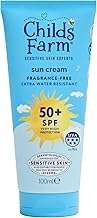 Childs Farm Kids & Baby Sun Cream SPF 50+ | UVA & UVB Very High Protection | Extra Water Resistant | Fragrance Free | Suitable for Dry, Sensitive Skin, 100ml
