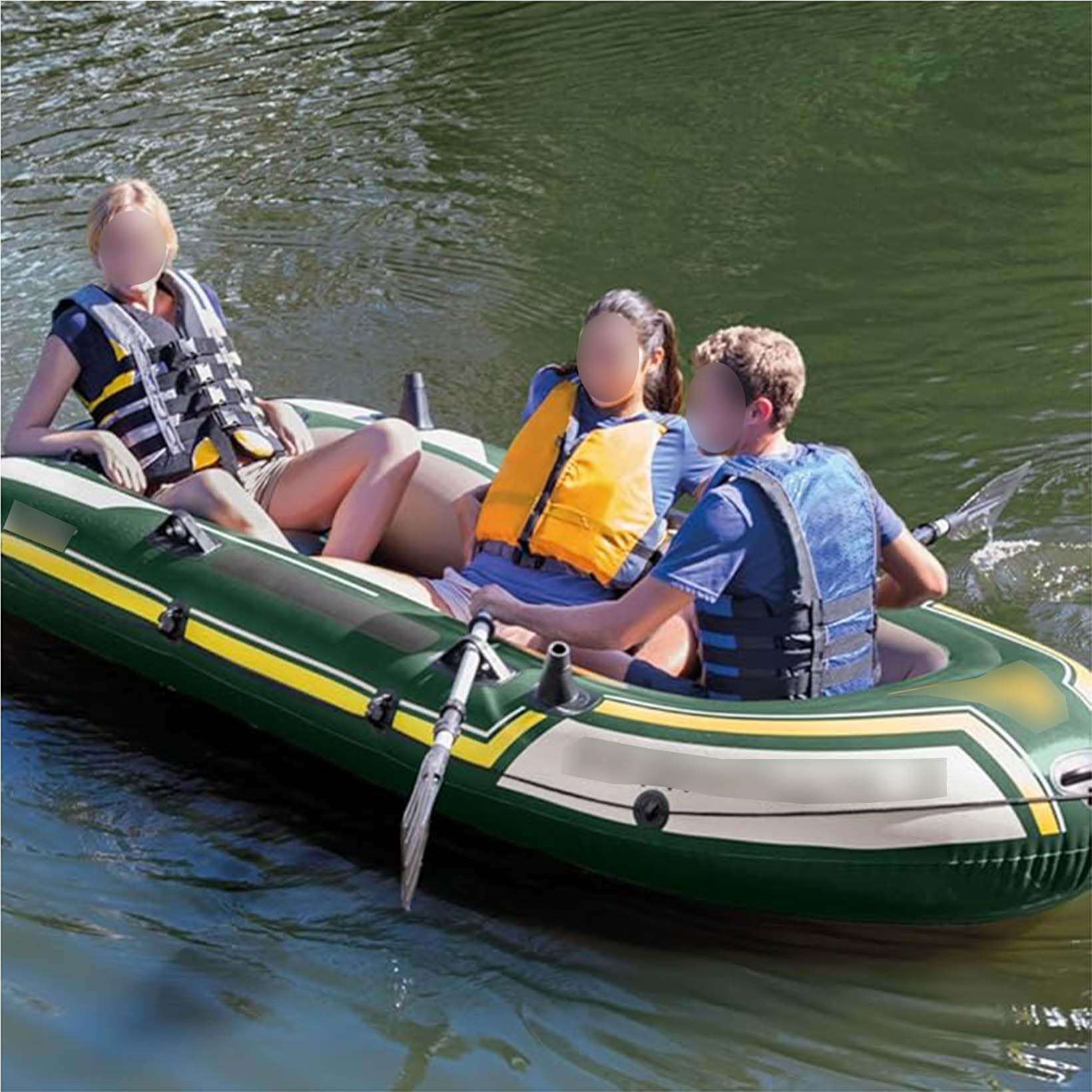 Bateau Gonflable avec Avirons Matelas Pneumatique Bateau Marin Gonflable en PVC Bateau Gonflable pour Chasse au Canard Sauvage Pêche en Plein Air Surf sur la Plage