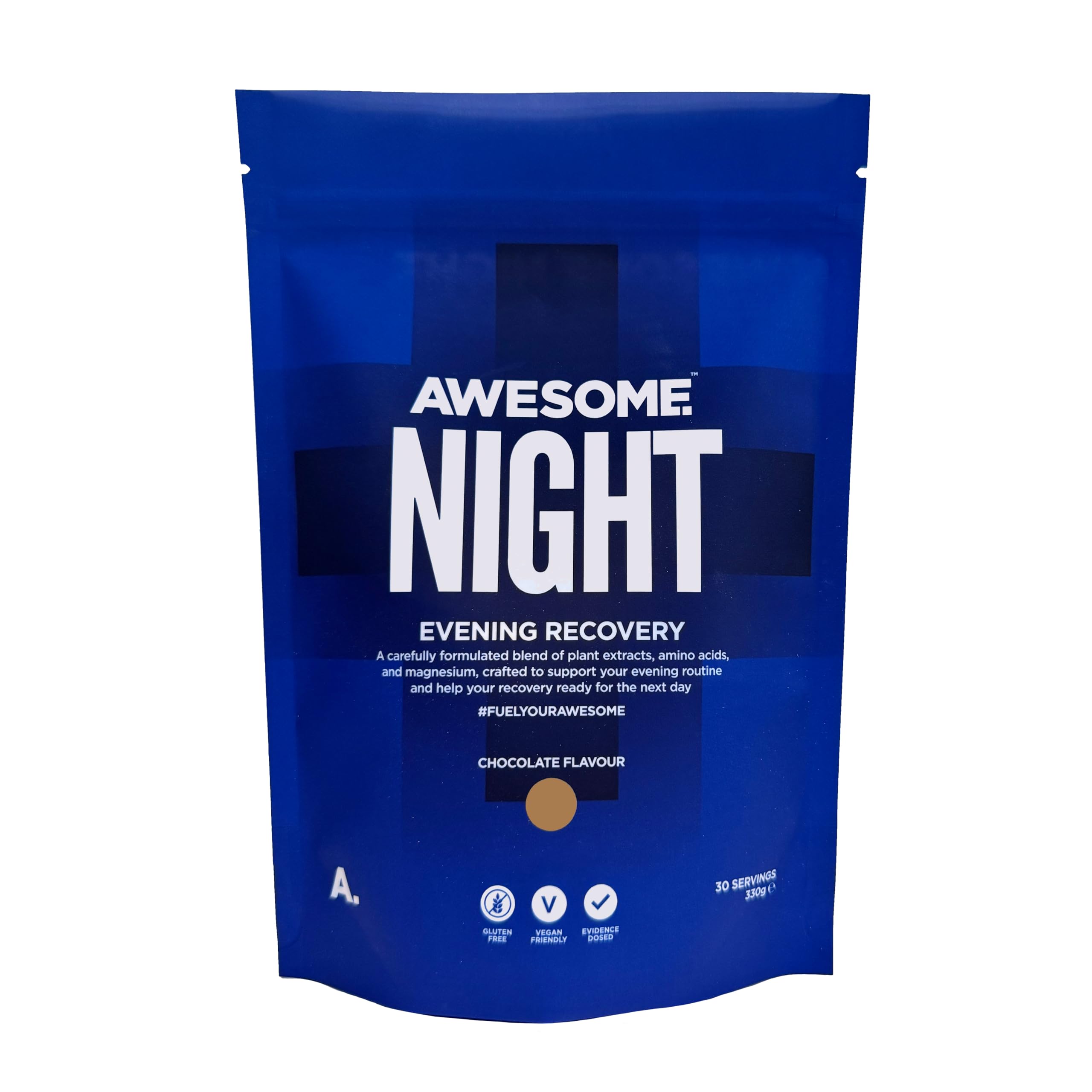 Awesome Night Recovery – Vegan Sleep Powder – Formula with Magnesium, Ashwagandha & Chamomile Extract – Sleep Supplement – Magnesium Drink for Sleep – Berry, 270g/ Hot Chocolate, 330g (Hot Chocolate)