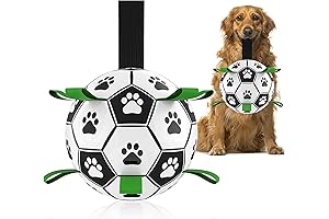 QDAN Dog Soccer Ball for Interactive Tug-of-War and Water Play