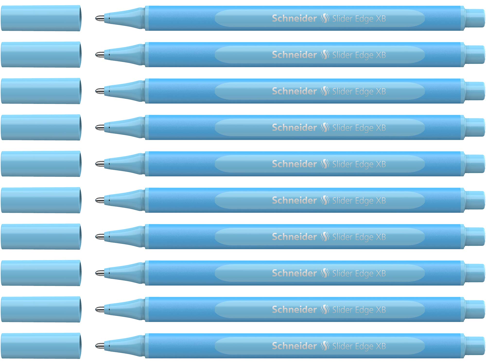 Schneider 152230 Slider Edge Pastel XB Ballpoint Pen (Triangular Pens with Line Width XB) Pack of 10 Baby Blue
