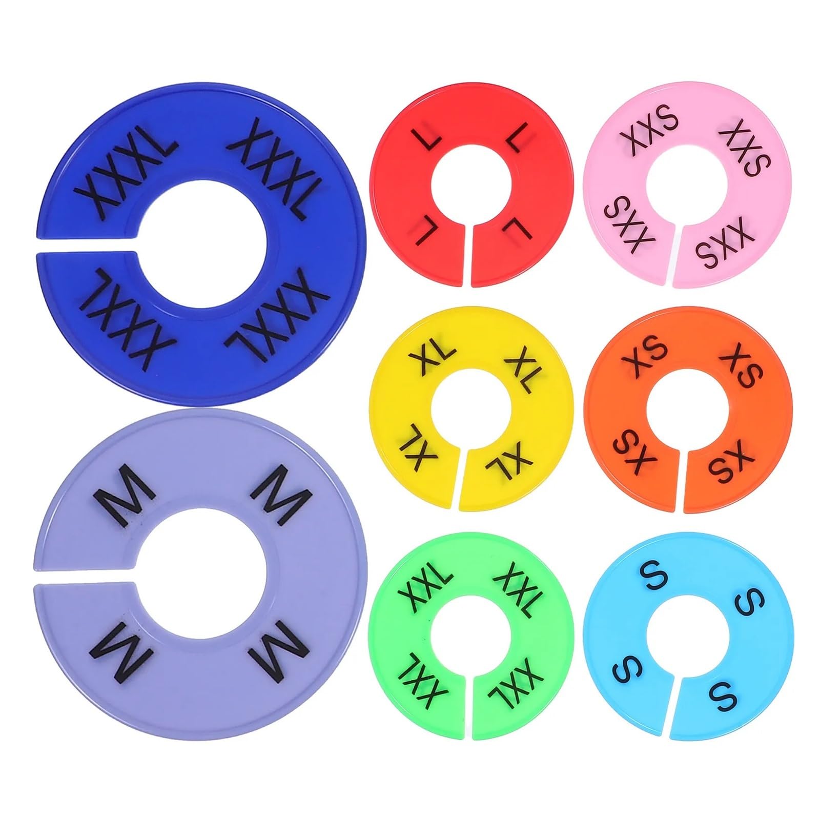 Zeahkri Hanger Dividers 40pcs Plastic Round Clothing Size Dividers Wardrobe Organizers Closet Separators Clothes Rack Hanger Sorting Tags for Sorting Clothes