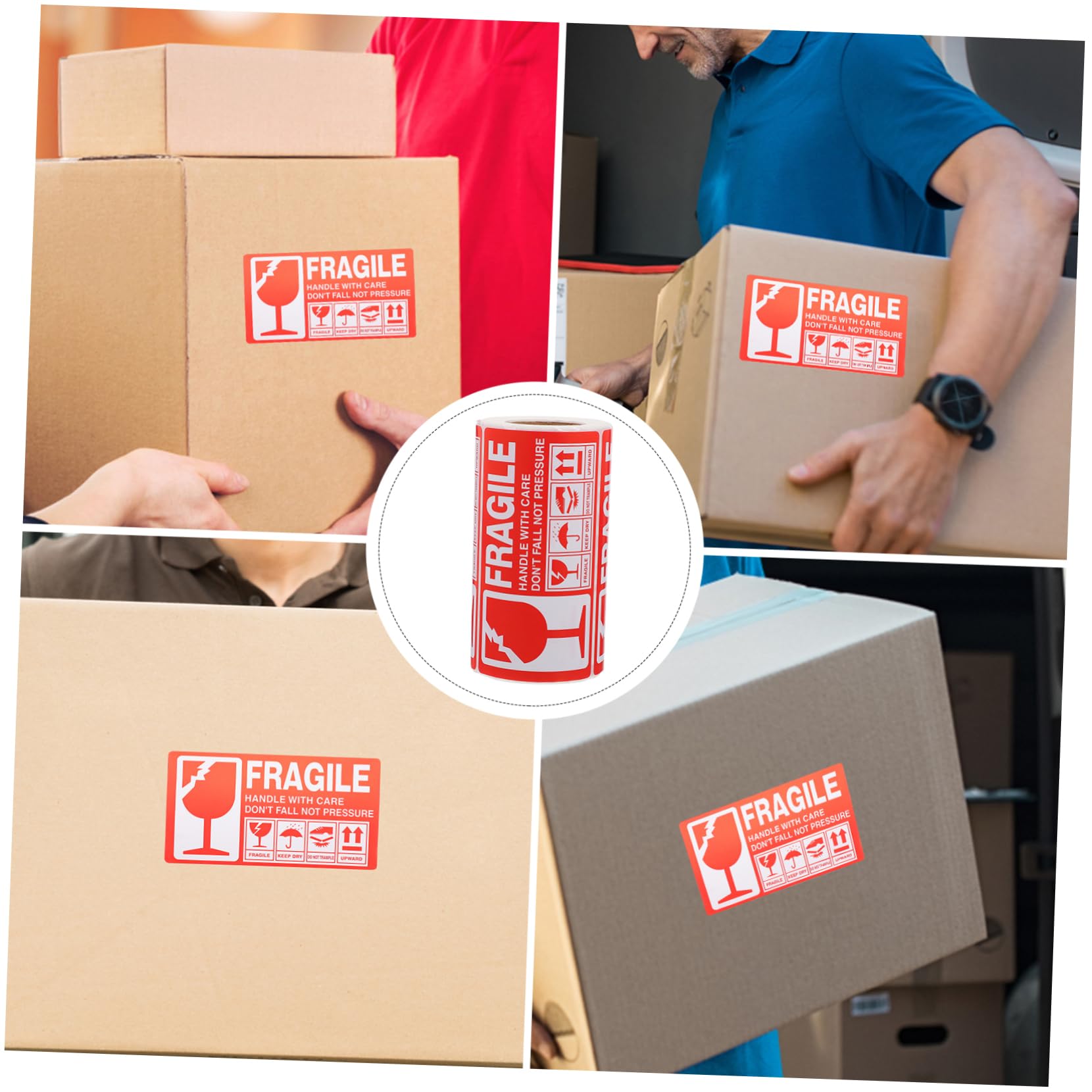 DOITOOL 2 Etichette Fragili Adesive Resistenti Impermeabili per Spedizioni per Pacchi Fragili Confezione