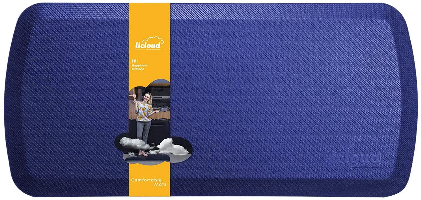 Licloud Anti Fatigue Comfort Floor Mat 20"x39"x3/4" Professional Grade Quality Perfect for Standing Desks, Kitchens, and Laundry - Relieve Feet, Knees, and Back Pain(Blue)