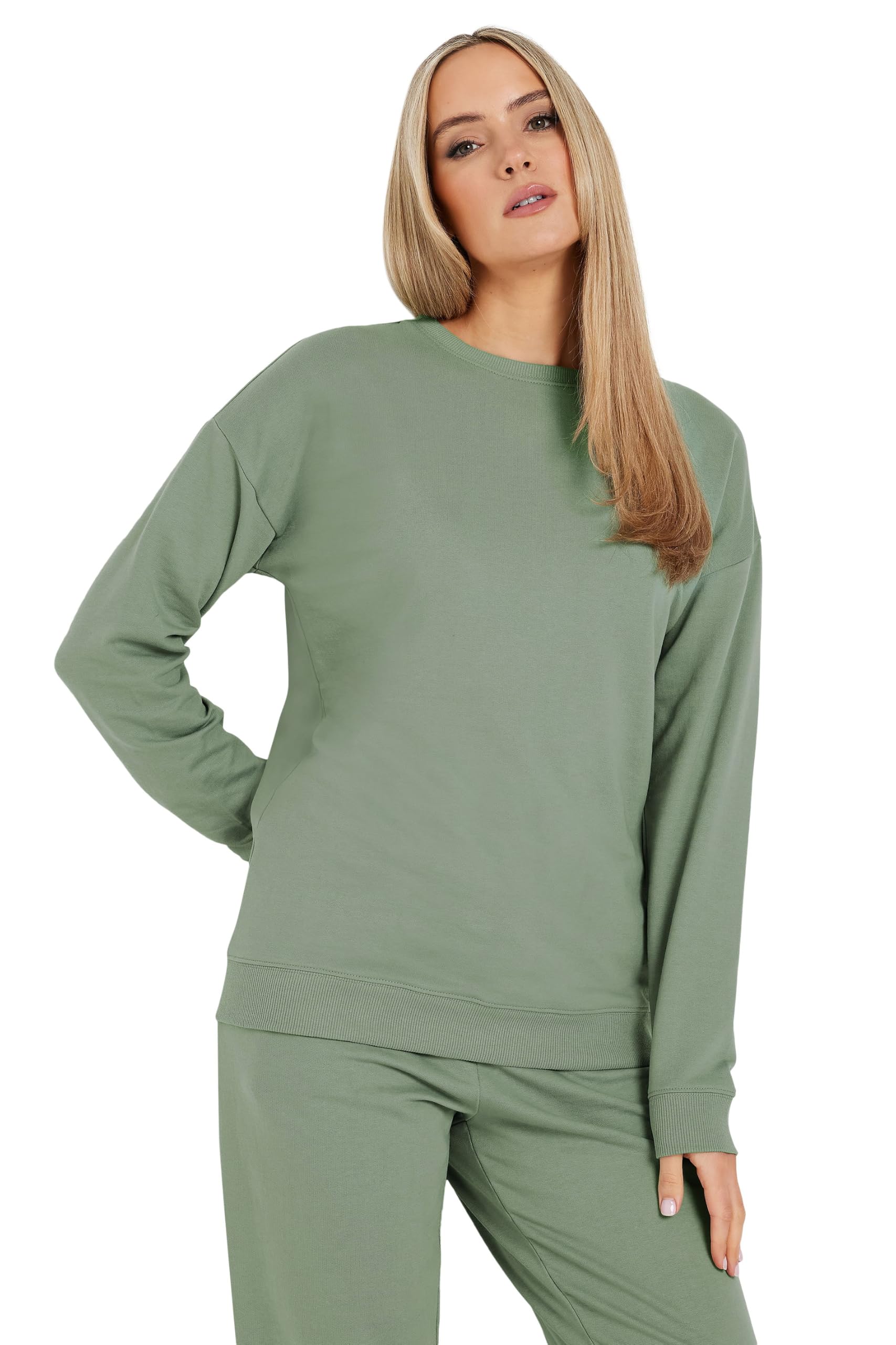 Long Tall Sally Women's Light Green Tall Crew Neck Sweatshirt In | : Size 10