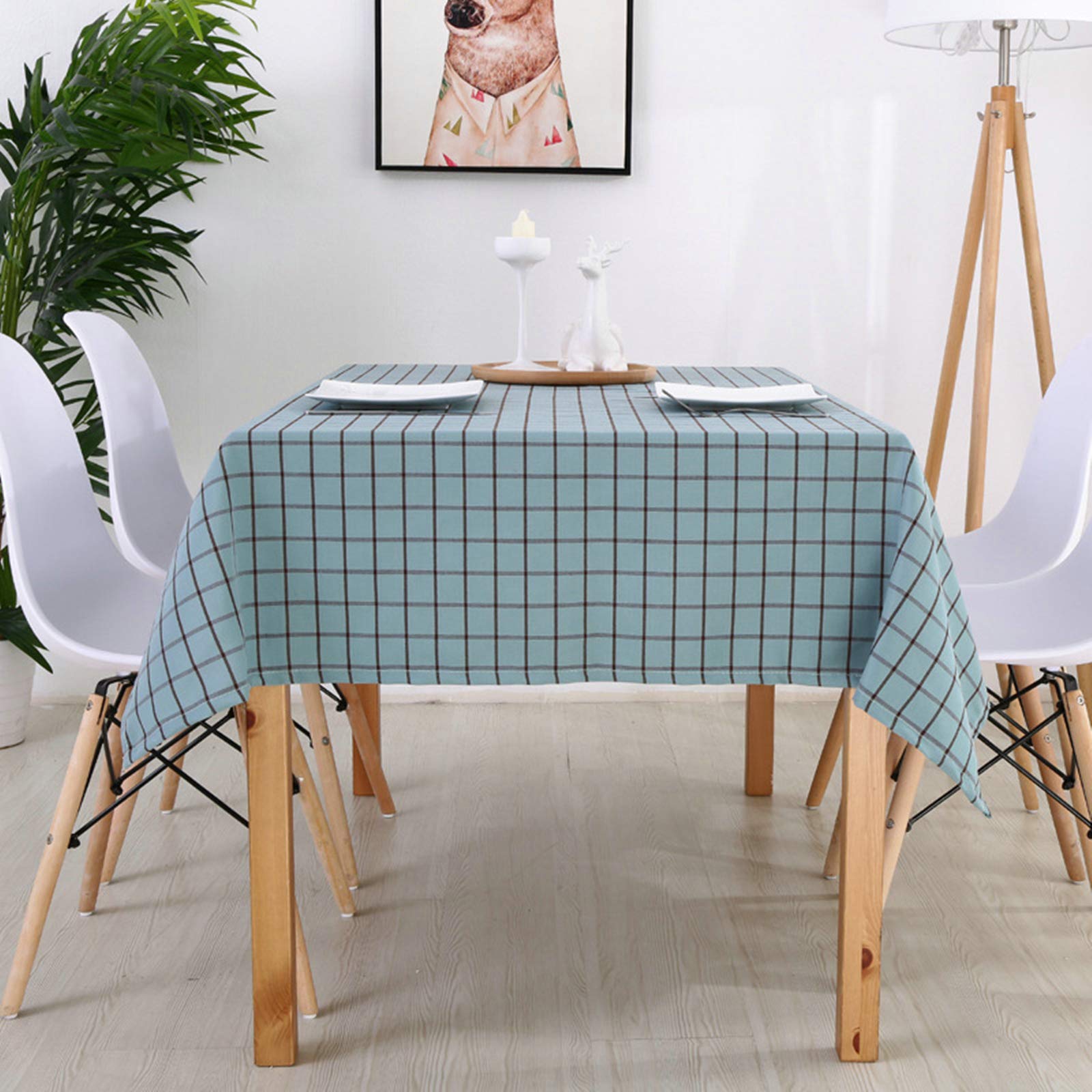 Nappe coton picnic et décoration champêtre verte et noire moderne 140x220