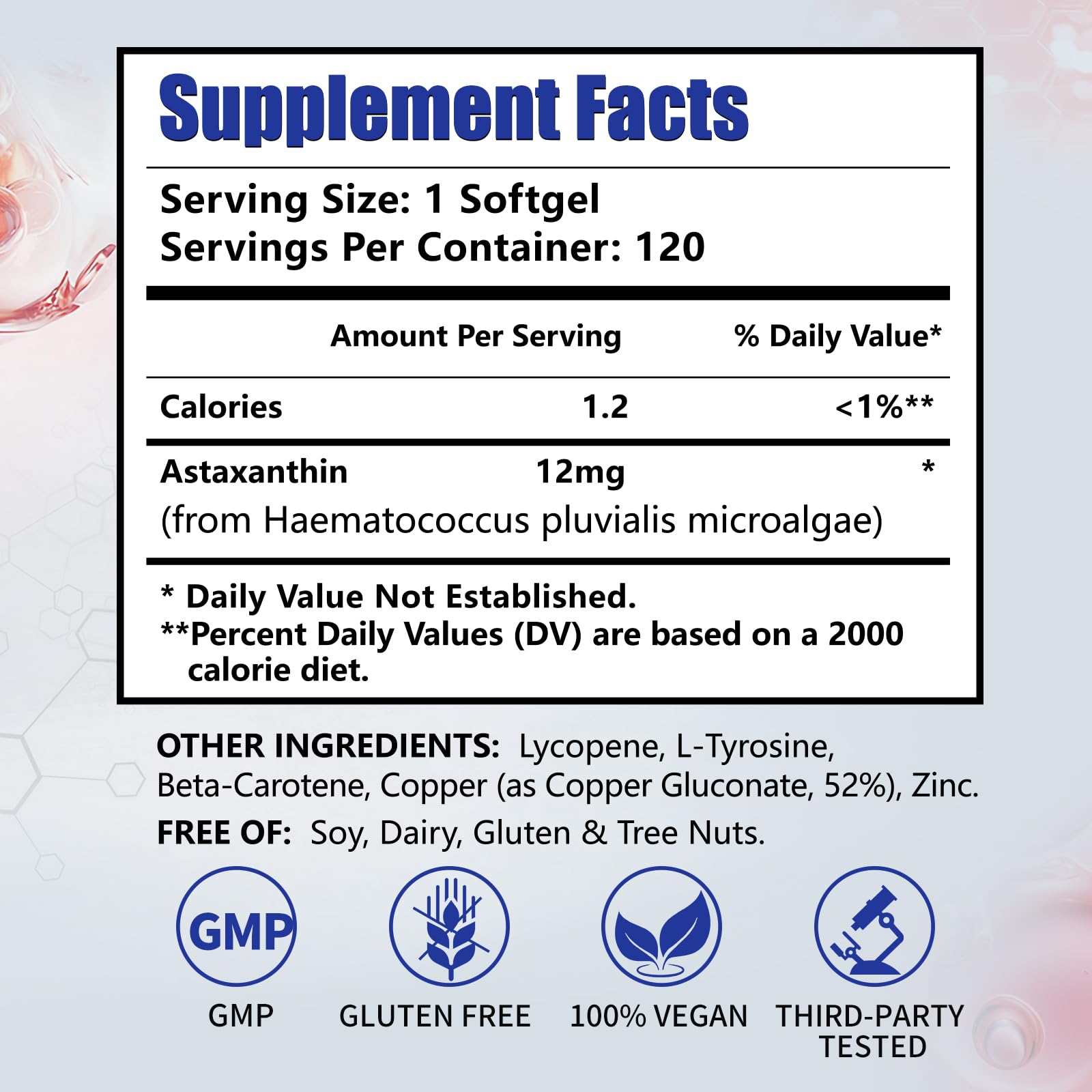 Astaxanthin 12mg 120 Softgels, Microalgae Antioxidant, 4-Month Supply — Amazon image 7