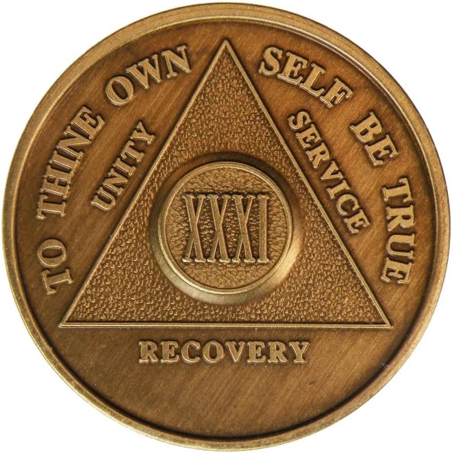 31 Year Bronze AA (Alcoholics Anonymous) - Sober / Sobriety / Birthday / Anniversary / Recovery / Medallion / Coin / Chip