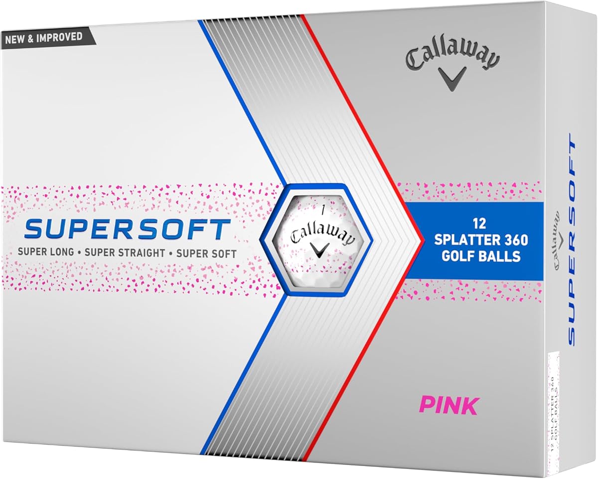Golf Supersoft Golf Balls (2023 Version, Pink Splatter)