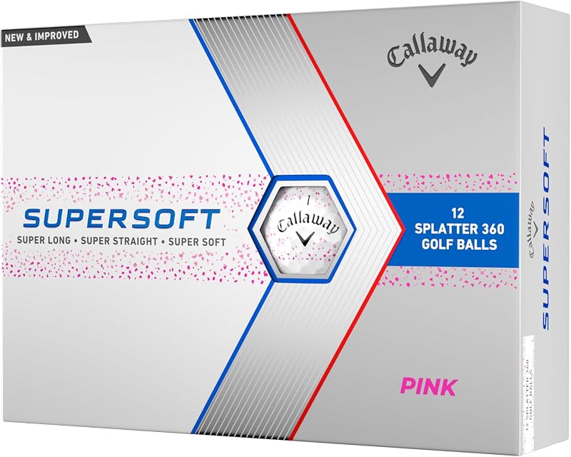 Golf Supersoft Golf Balls (2023 Version, Pink Splatter)