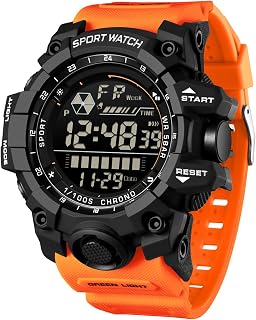 Uhr Herren Digitale Armbanduhr Herrenuhr 5ATM Wasserdicht Digitaluhr Militär Tactical Robuste Uhren mit Datum Wecker Nachtlicht Stoßfest