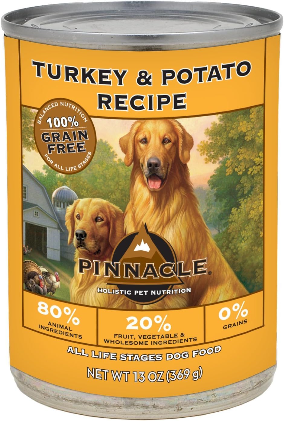 Pinnacle Turkey and Potato Grain-Free Formula Dog Food, 13-Ounce Cans, Case of 12