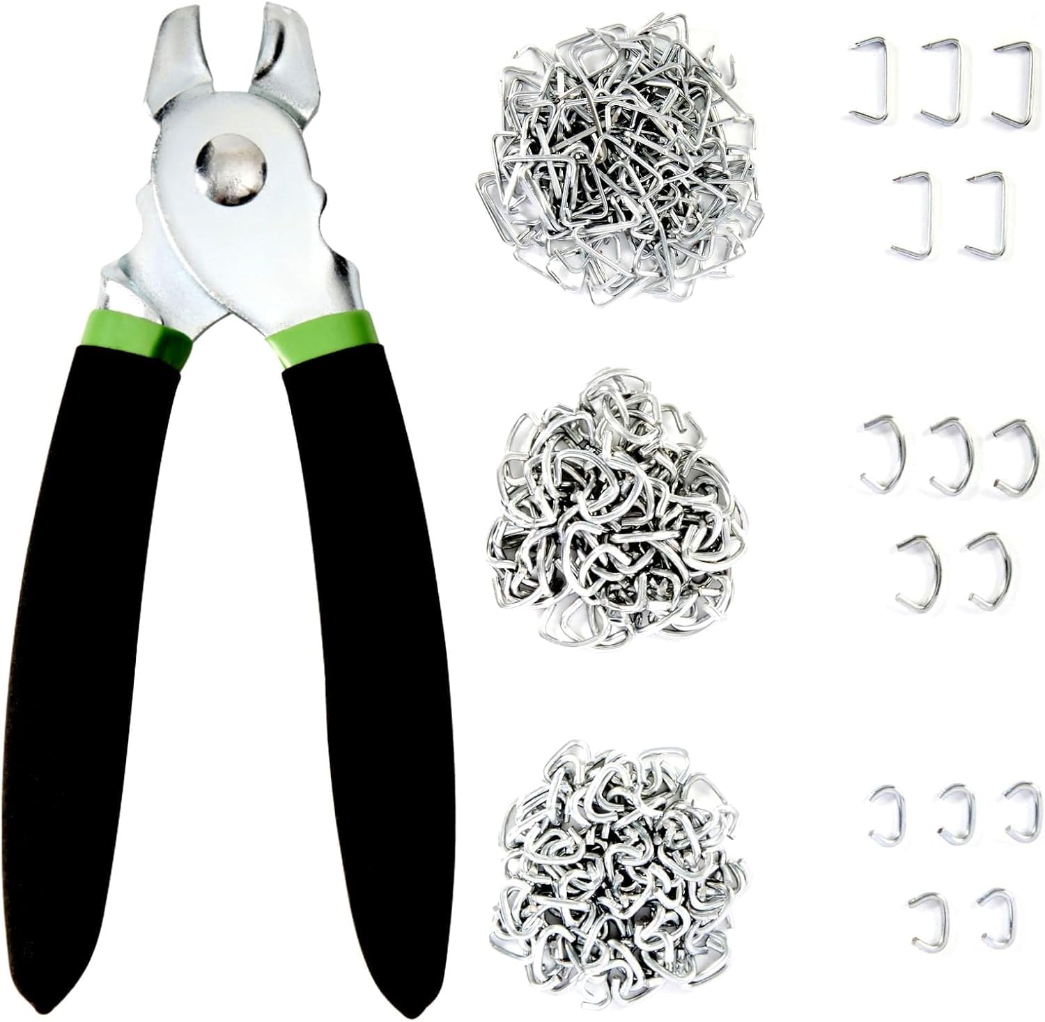 Hog Ring Pliers Kit with 270 Pcs 3/4" 1/2" 3/8" Stainless Steel Hog Rings, Hog Ring Pliers Kit for Auto Upholstery and Fencing,Bagging,DIYCraft,Furniture-picture-19