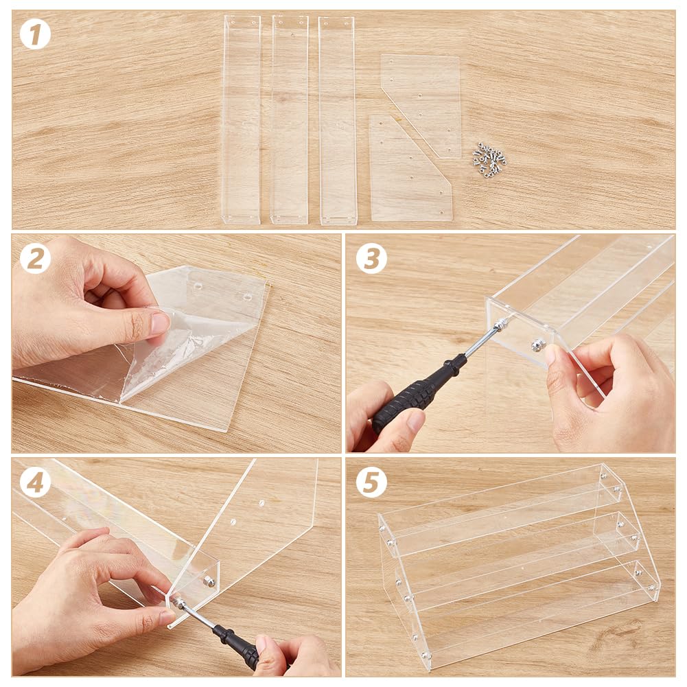 Organisateur de rangement pour CD à 3 couches - Organiseur de vernis à ongles - Acrylique - Rangement cosmétique - Pour boîtiers DVD - Présentoir à bijoux