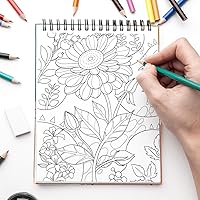 Southern Lotus Minimalist Flower Coloring Book for Adults - Spiral Hardcover, 30 Floral Designs, Thick Perforated Pages for Stress Relief