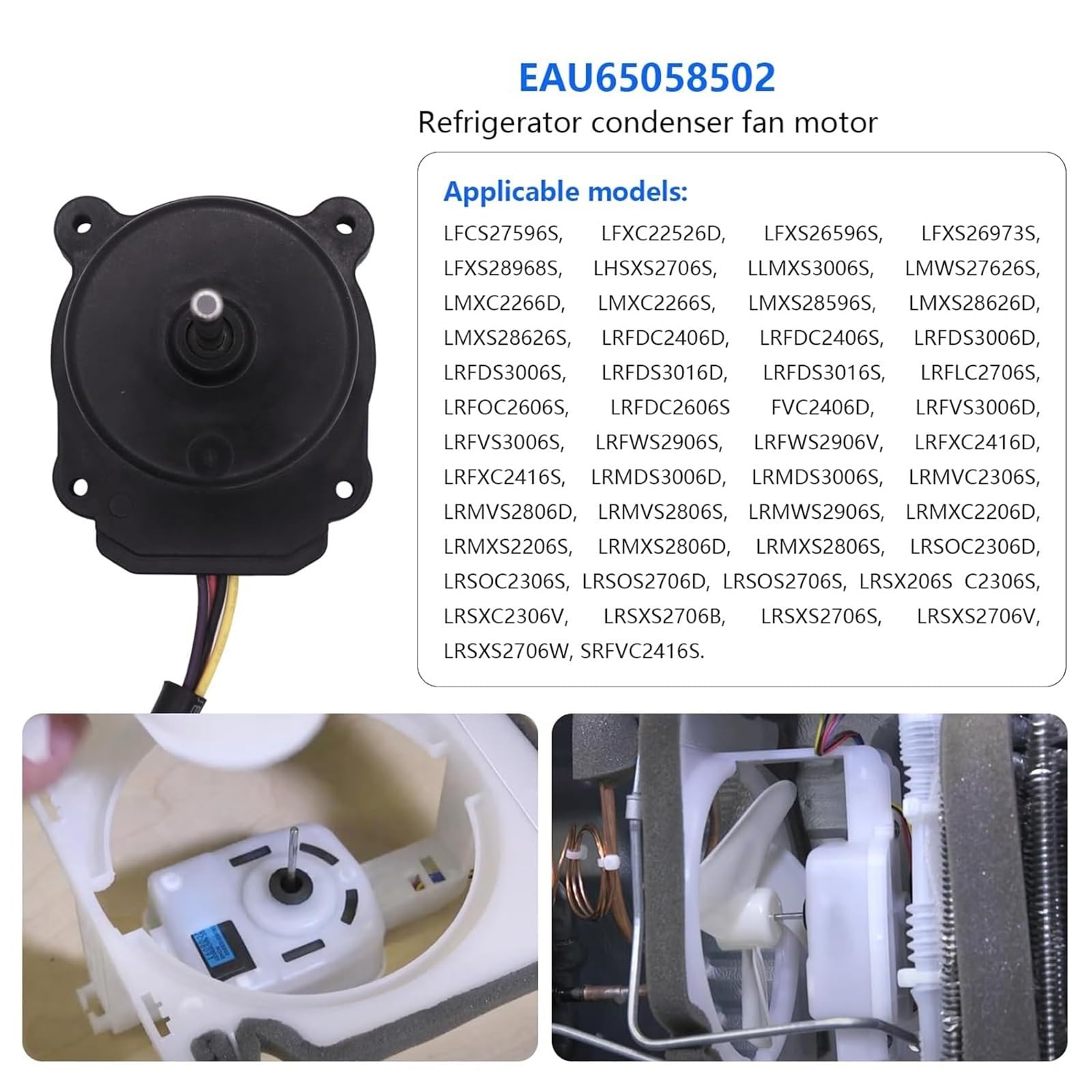 Motor De Ventilador De Condensador Compatible Con LG EAU65058502 EAU64843805, Repuesto For Refrigerador AP7178309 PS16662422 EAP16662422.