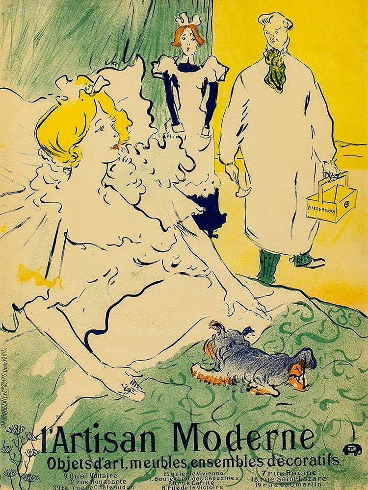 Image on ROLLED CANVAS Lâ€™Artisan Moderne Toulouse-Lautrec Henri - Vintage vertical Art print Vintage Canvas fine art 45_X_34_in