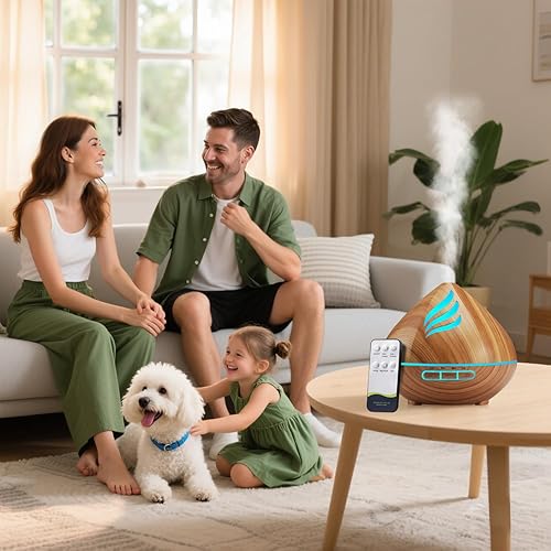 Miniatura 6 de Difusor de aroma de aceite esencial difusor de aroma de 16.9 fl oz con control remoto, difusor de aromaterapia de gran fragancia, humidificador de