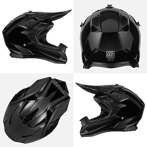 Miniatura 3 de Casco de motocross para adultos ATV para moto de tierra todo terreno de cara completa con gafas, guantes y máscara, aprobado por el DOT