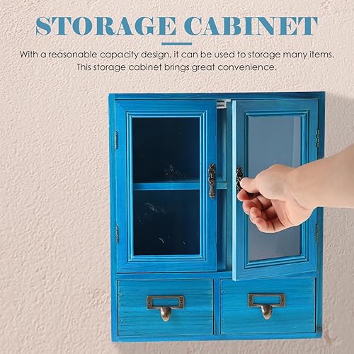 Miniatura 6 de Gabinete de almacenamiento de pared de madera, gabinete de medicina de pared de baño, armario de cocina colgante rústico para colgar en la pared,