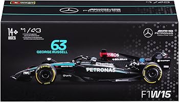 Amazon.com: Bburago 1:43 2024 Race Mercedes W15 with Helmet