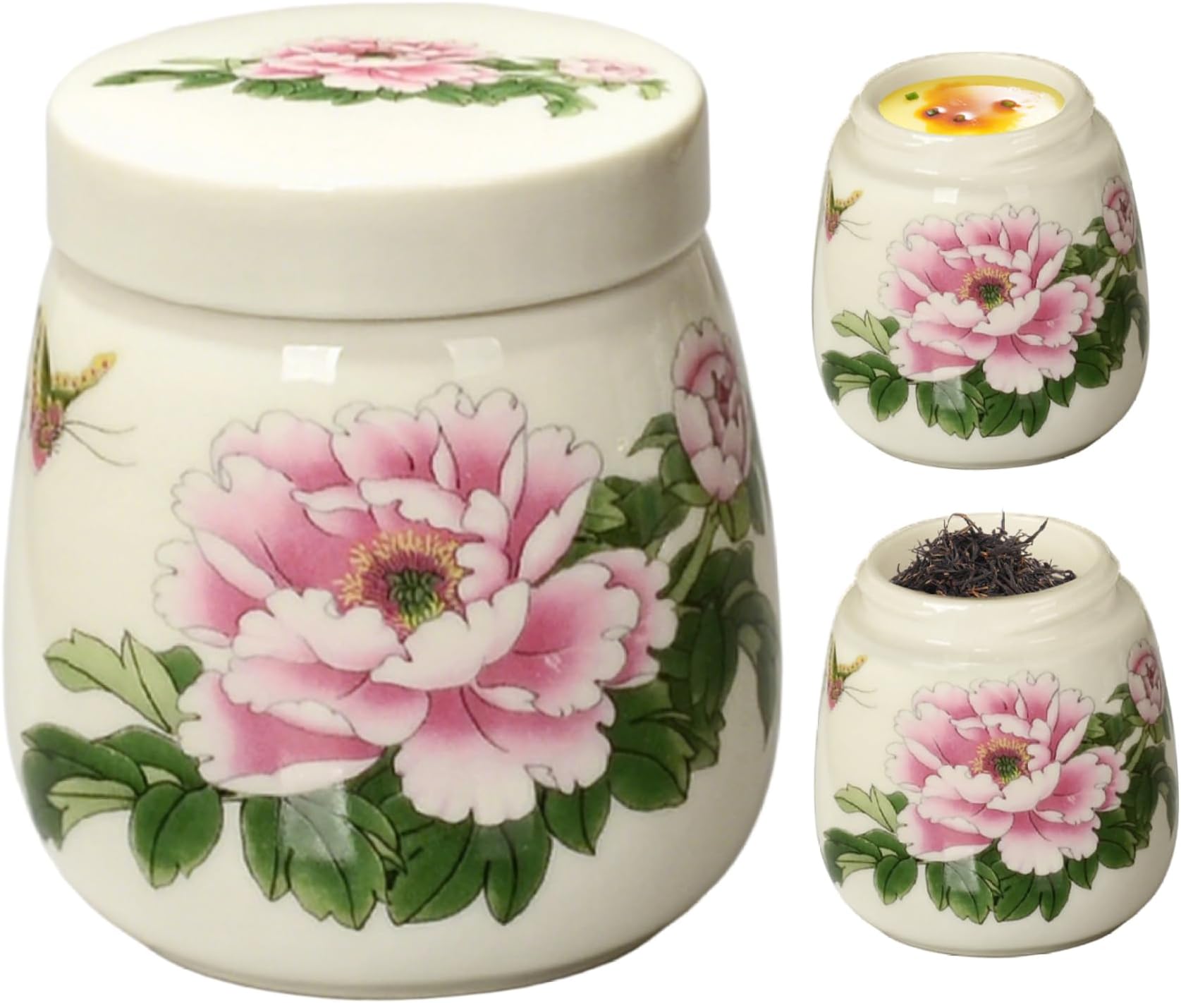 Coddled Egg Cups with Lids, 2Pcs Coddled Egg Cups, 220ml Ceramic with Lids, Retro Steamed Eggs Dish, Tableware Breakfast Serving, Red, Coddler