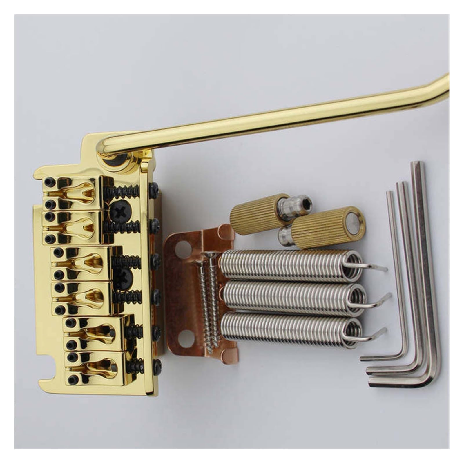 Puente De Trémolo Doble Chapado En Oro Pieza Trasera De Guitarra Eléctrica Base De Latón Puente De Guitarra Profesional