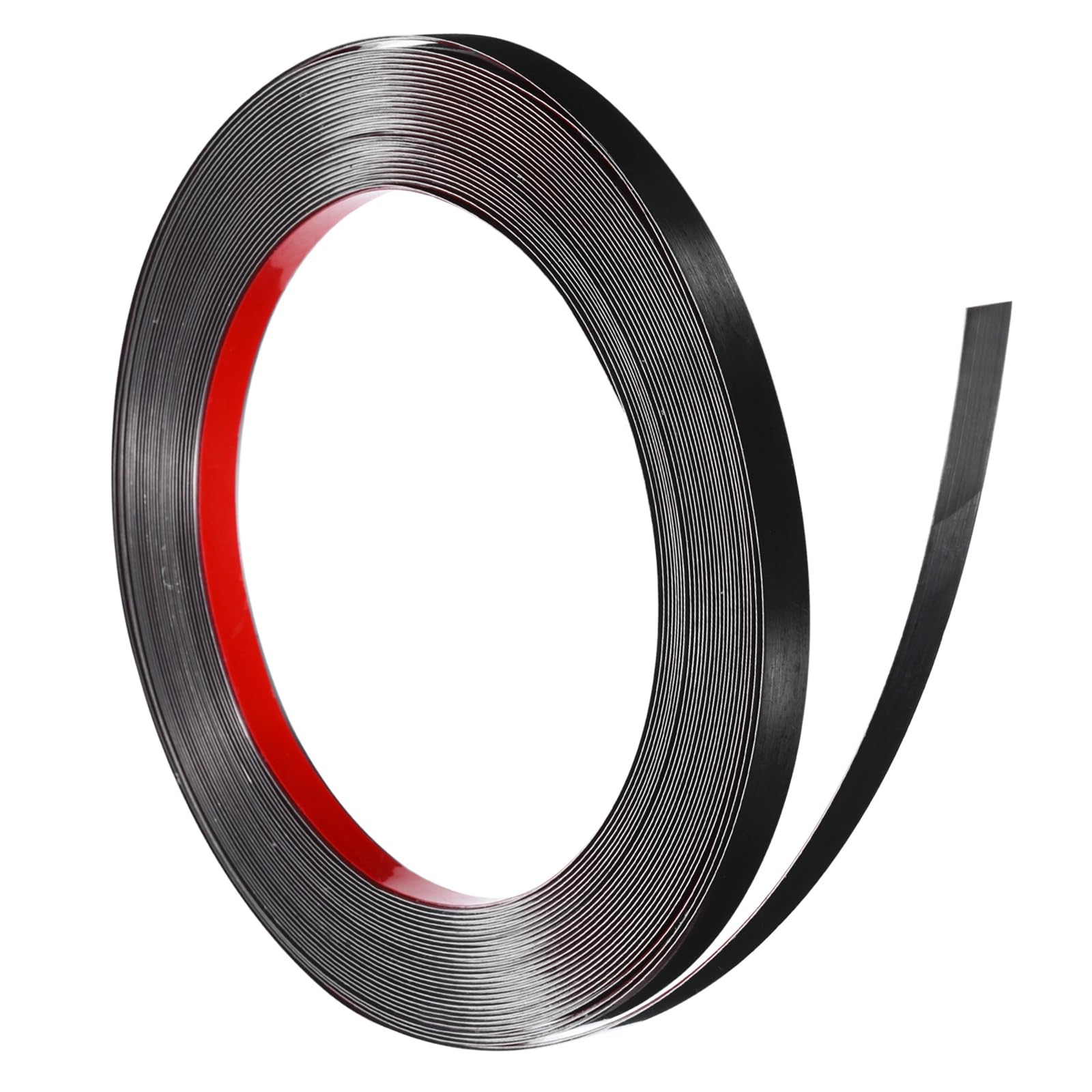 sourcing map Stainless Steel Wall Molding Trim, 32.8 ft x 0.4 Inch Peel and Stick Metal Decoration Strip for Ceiling Wall Tile Mirror Edge, Brushed Black