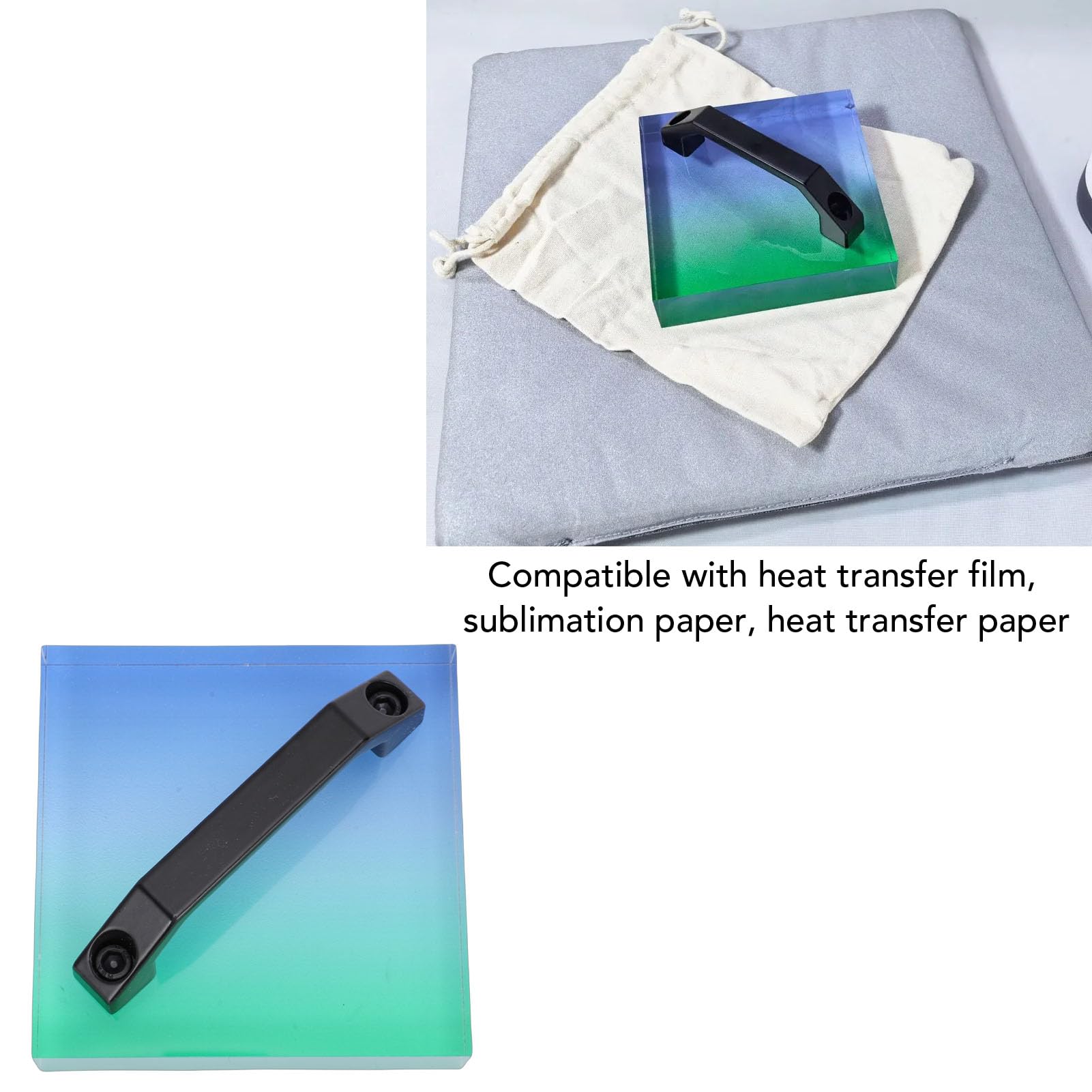 Haofy Kühlblock für Wärmepresse, Wärmepresse-Kühlblock mit Griff für Sublimationspapier, Sublimation, HTV-Folie, Zum Aufbügeln auf Transferpapier