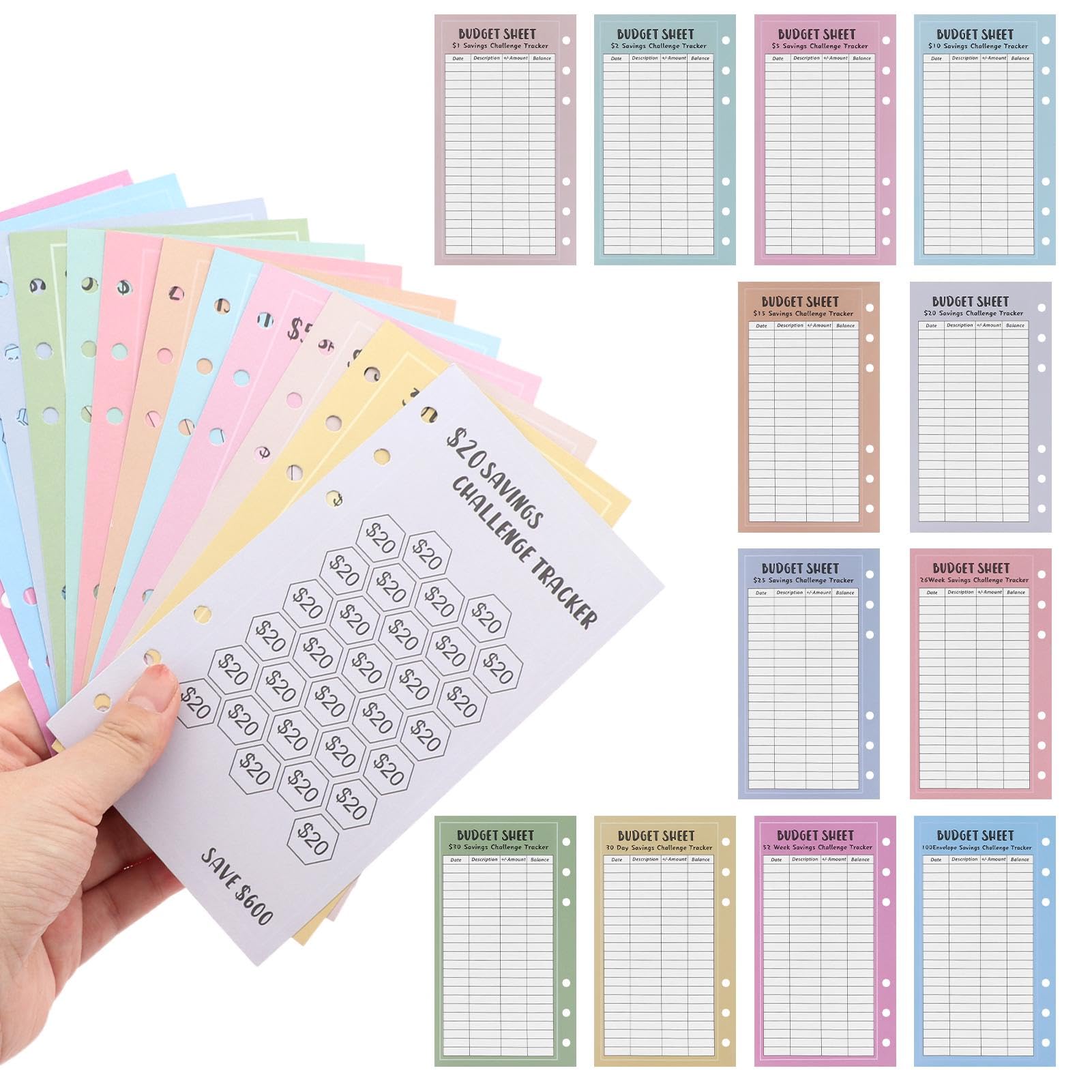 Amazon.com : 48Sheets Money Saving Challenge Binder Trackers for 6