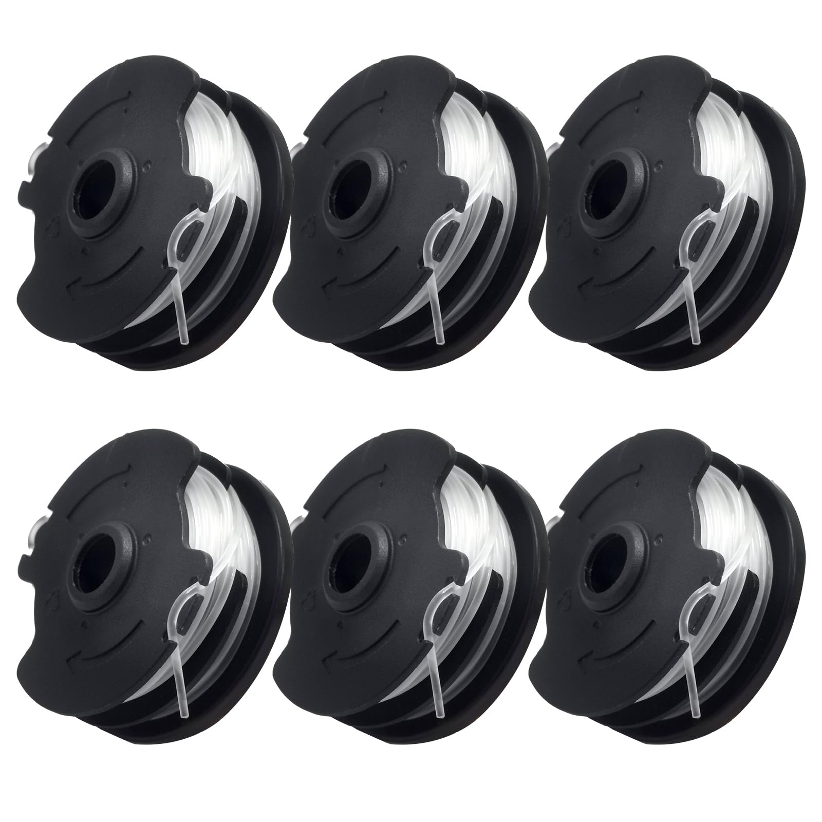 QENETY String Trimmer Replacement Spool Line, 0.065"/1.6mm 27ft Grass Trimmer Spools Compatible with Parkside PRTA 20-Li B2, PRT 550 A3, PRT 550 A1-LIDL IAN 311404 Cordless Grass Trimmer (6 Spools)