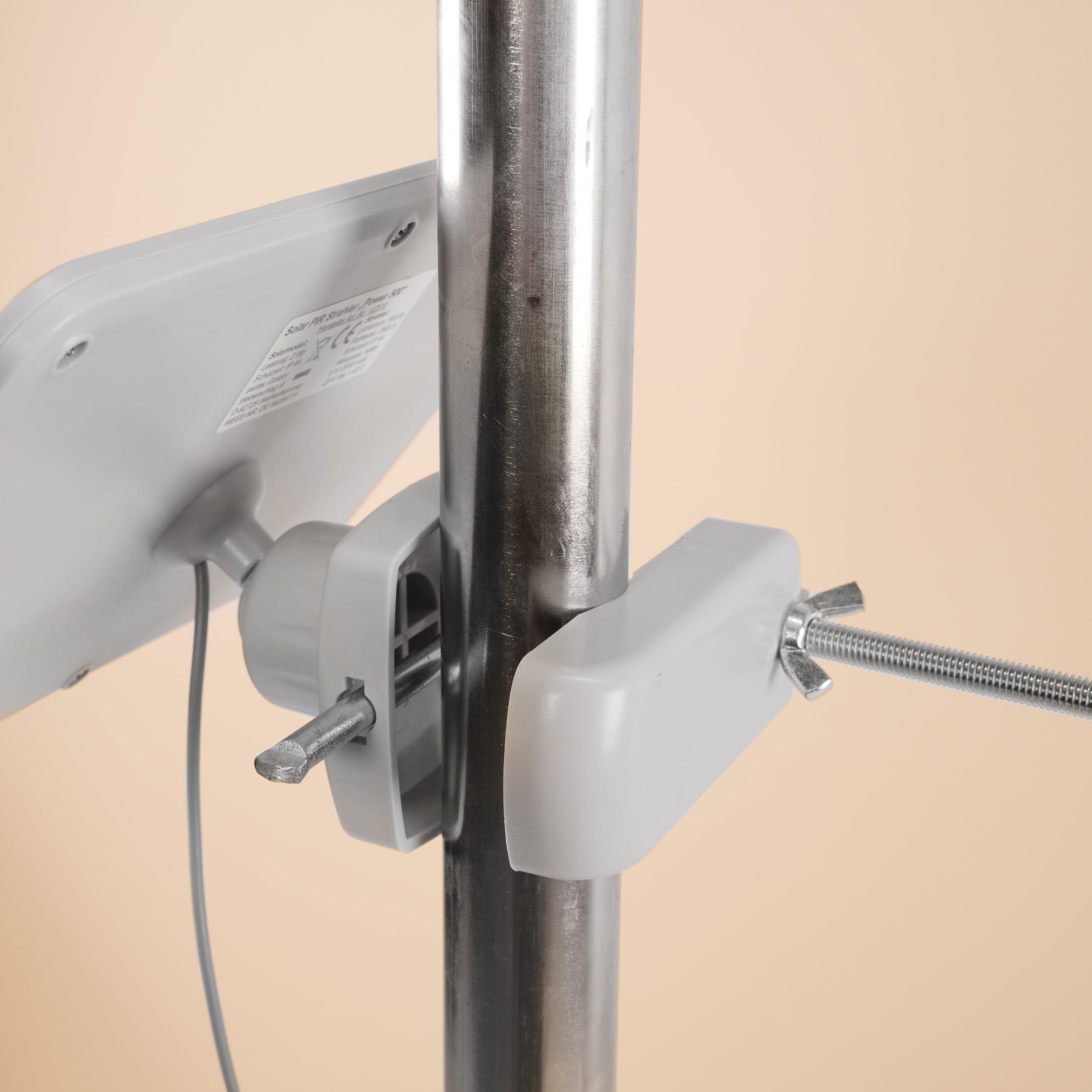 Esotec Solar Wandstrahler HighPower 500, PIR Bewegungsmelder, Akku, Lichtsystem, LED Flächenstrahler, Solarmodul, Solarstrahler, Wandleuchte, 2800K, Kunststoff, IP44, außen, wetterfest, 102510