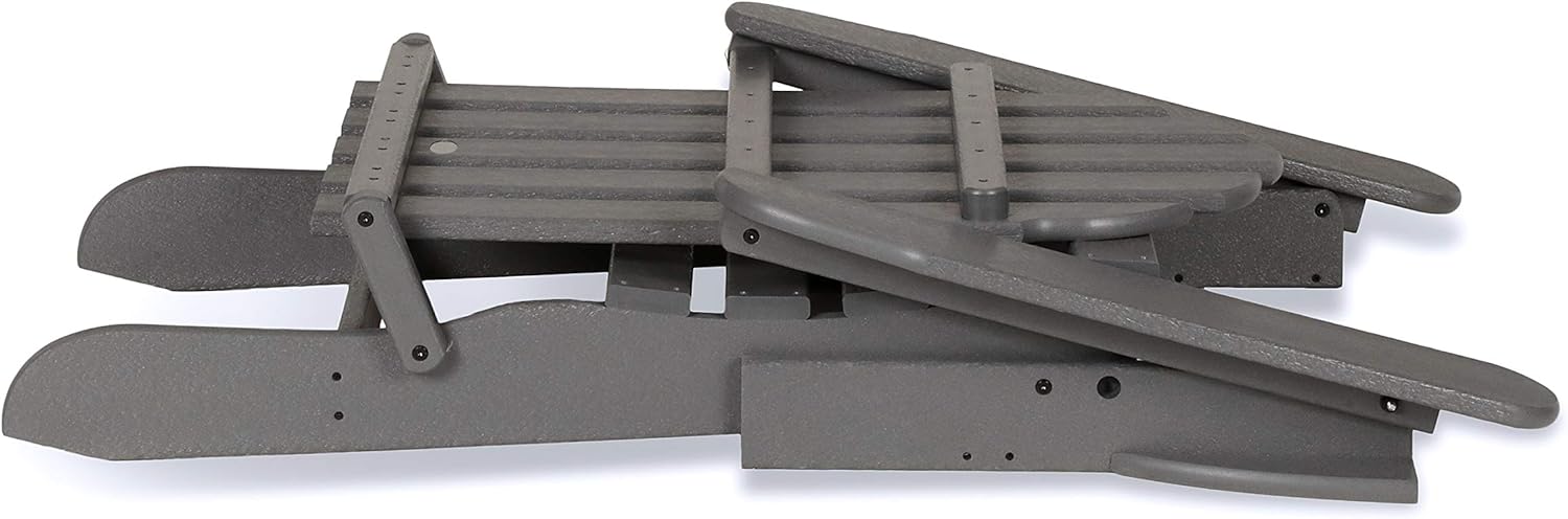 POLYWOOD PWS214-1-SG Classic Adirondack Chair Seating Set in Slate Grey