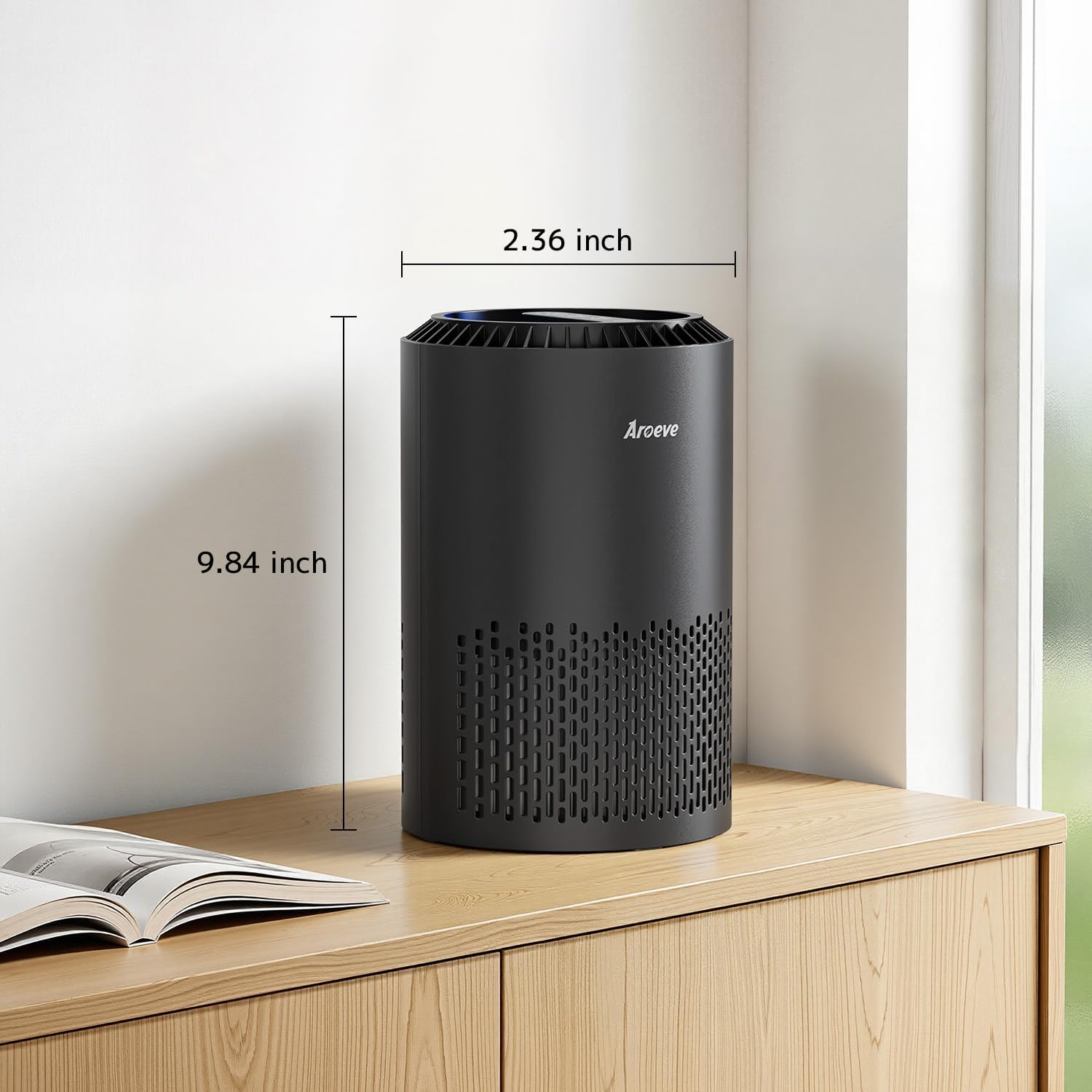 AROEVE Air Purifiers for Bedroom Home, Air Purifier For Smoke Pollen Dander Hair Smell Air Cleaner with Sleep Mode Speed Control For Bedroom Office, MK01- Black(Available for California) - Image 8