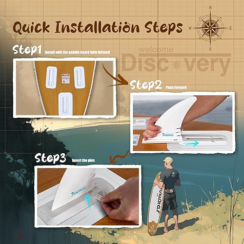 Miniatura 7 de FunWater Inflatable Stand Up Paddle Board with Premium SUP Paddleboard Accessories, Wide Stable Anti-Slip EVA Deck, 11'10'6" Paddle Boards for