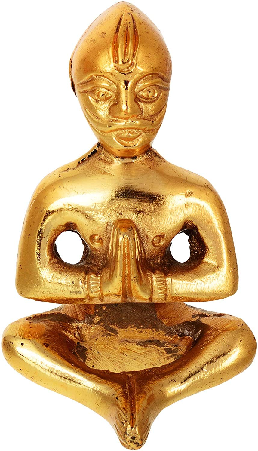 KESAR ZEMSBrass Lord Vastu Purush Idol (4cm x 3.5cm x 6cm, Golden) - for Worship & Gift…