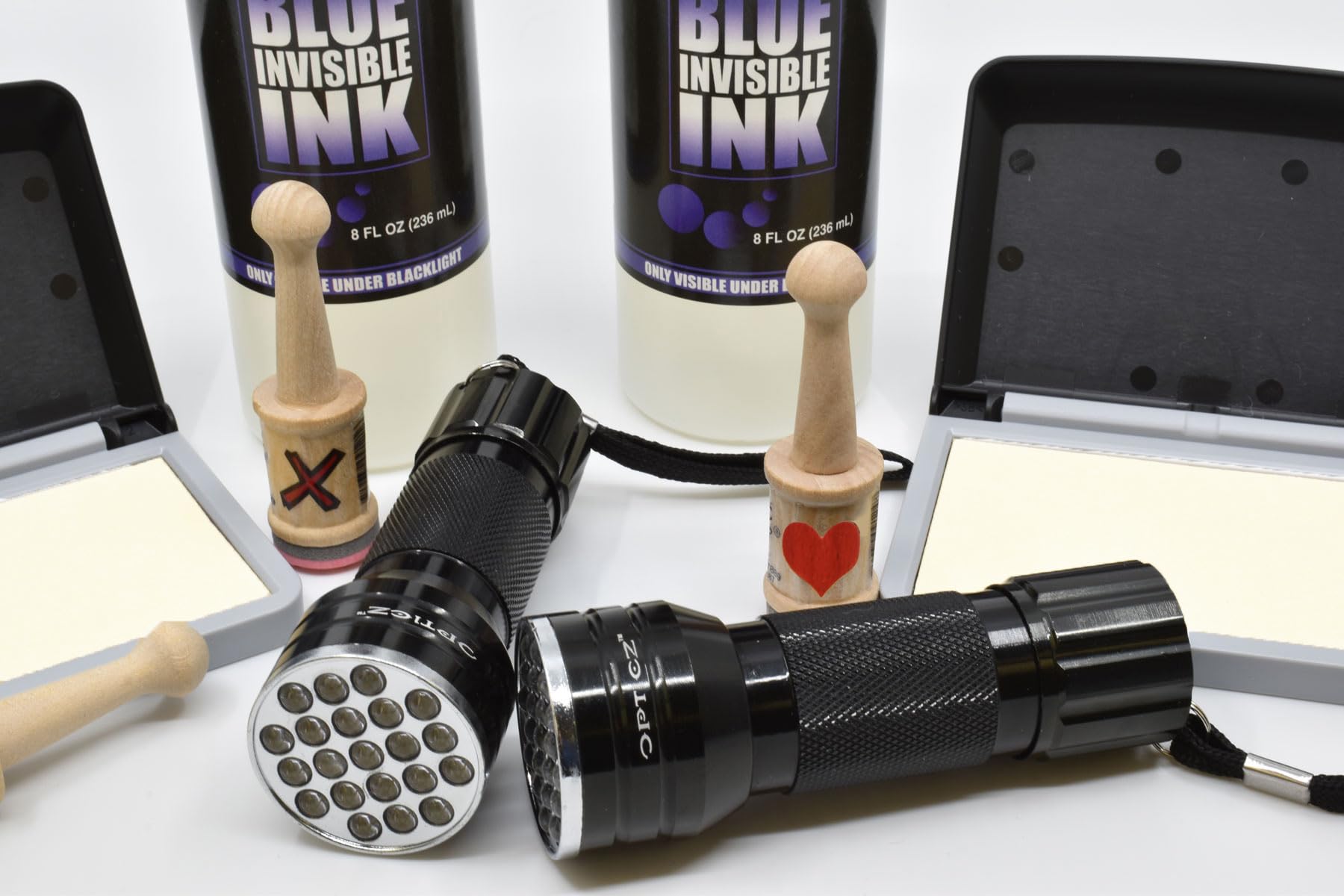 Opticz UV Blacklight Reactive Invisible Blue Ink Hand Stamping