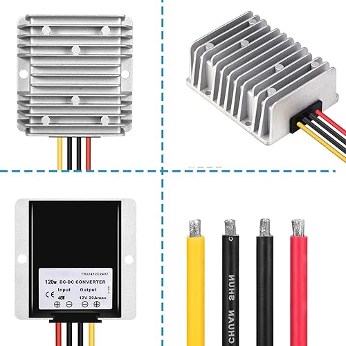 Miniatura 6 de Convertidor de voltaje de 24 V CC a CC 12 V 20 A 240 W IP65 reductor impermeable módulo transformador para carrito scooters, carrito de golf,