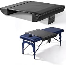 HOMCA Massage Table Arm Extender Pads, Widen by 7.8", PU Leather | Fits 24"-28" Wide Tables, Massage Bolster with Storage Bag, Memory Foam Arm Support, Waterproof Cover, Easy to Clean