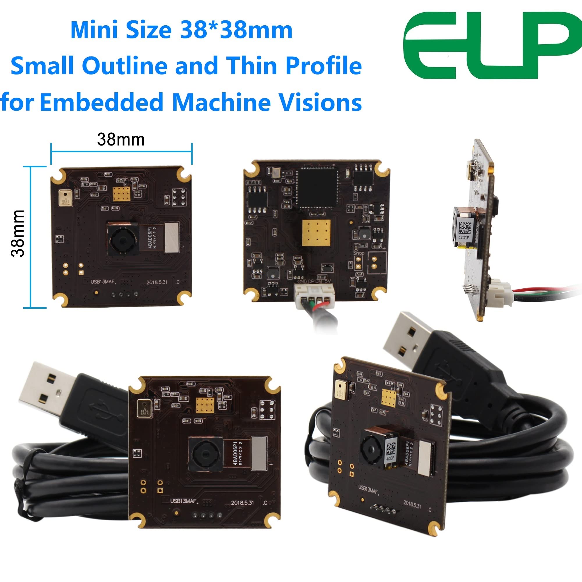 G Modulo fotocamera USB da 13 MP, modulo webcam 2880p, modulo grandangolare UHD, 100 gradi, senza distorsioni, USB con fotocamera, scheda di memoria per Windows Android, Mac Linux Raspberry Pi