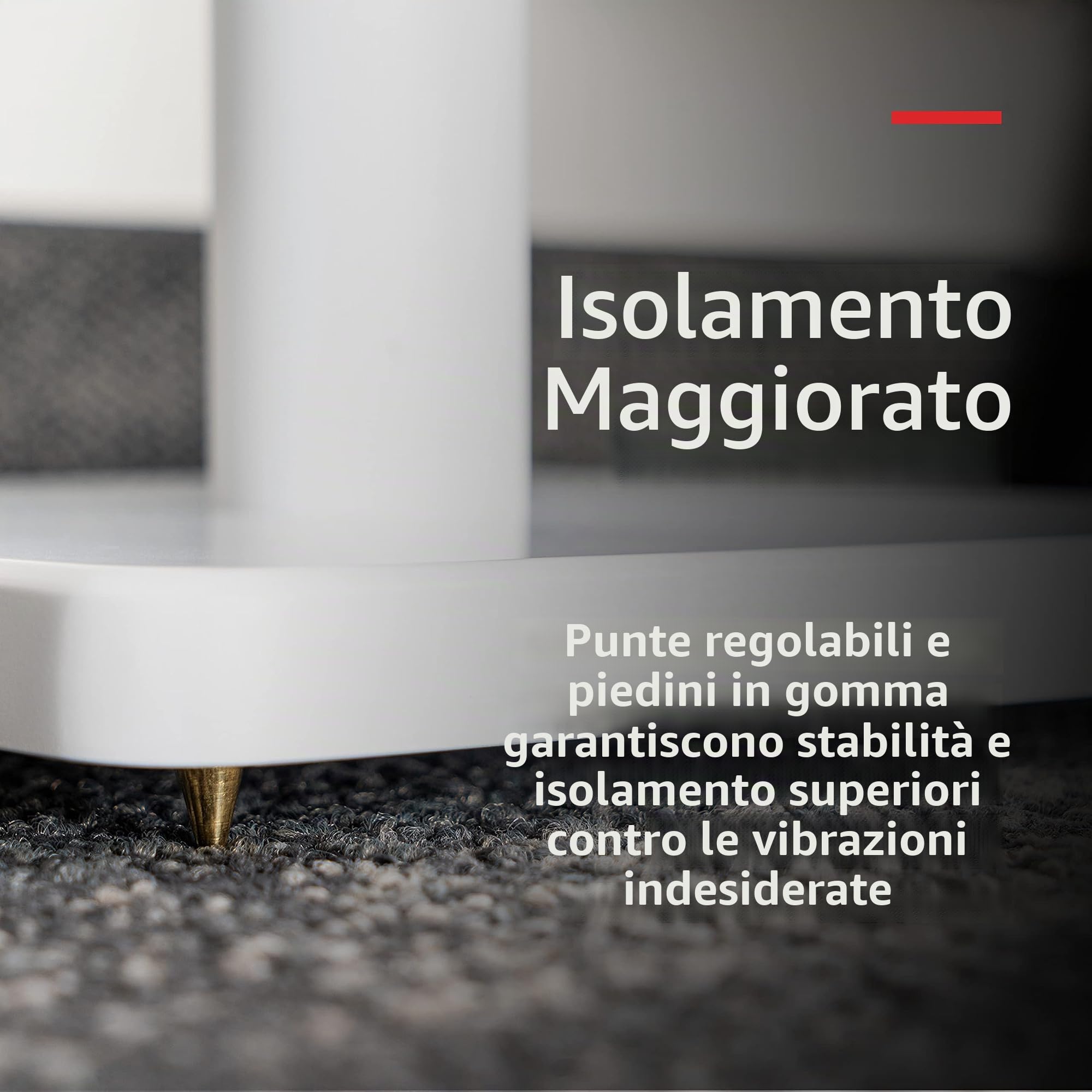 Coppia di supporti per altoparlanti Fluance con struttura robusta, punte da pavimento, piedini in gomma, gestione cavi e base quadrata – Bianco opaco (SS05SWH)